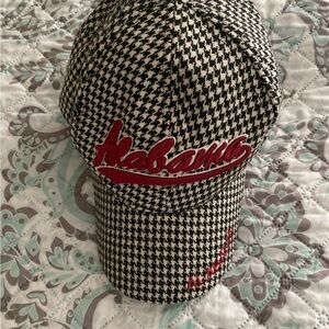 Houndstooth Cap with Red Embroidery